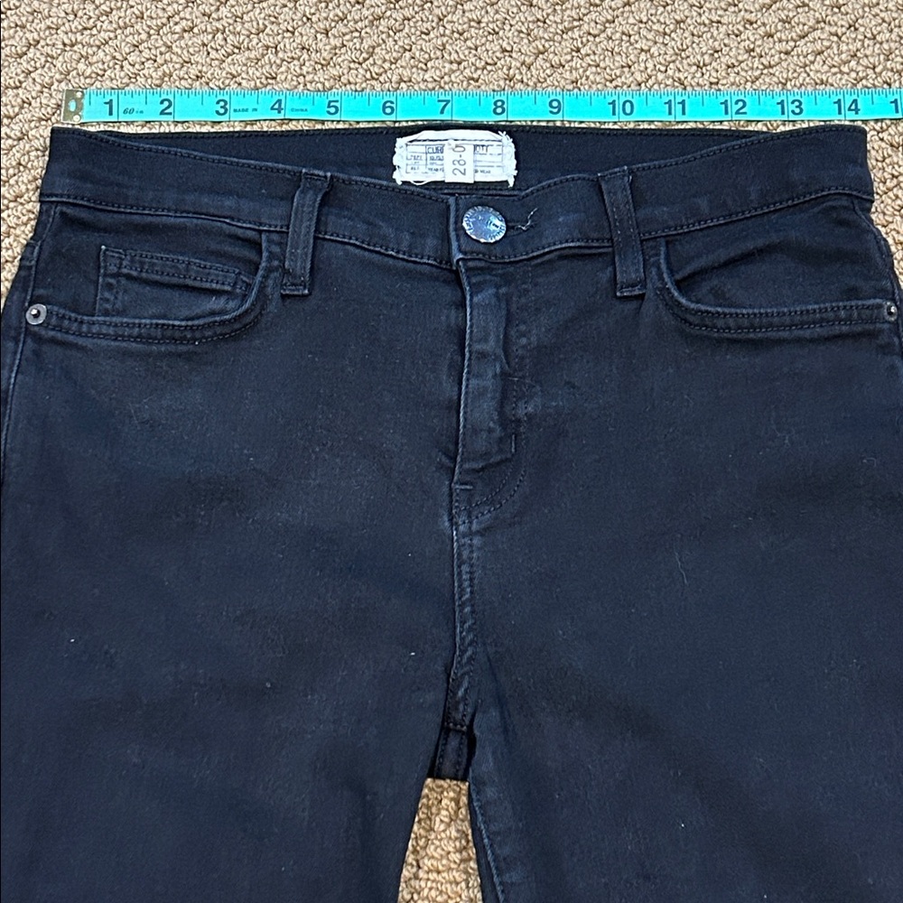 Current Elliott The High Waist Flare Jeans size 28 Black Distressed Frayed Hem - Picture 11 of 15